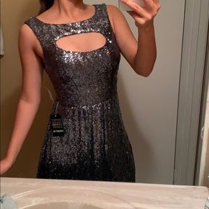 NWT gunmetal sequined dress